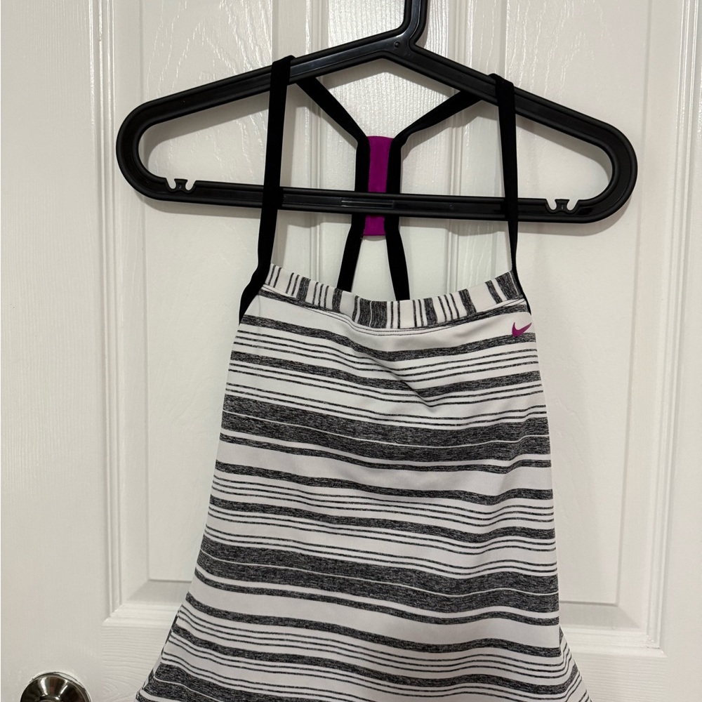 Nike Striped Tank Top - Black and White